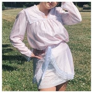 Vintage Christian Dior Pink Lace Skirt Set